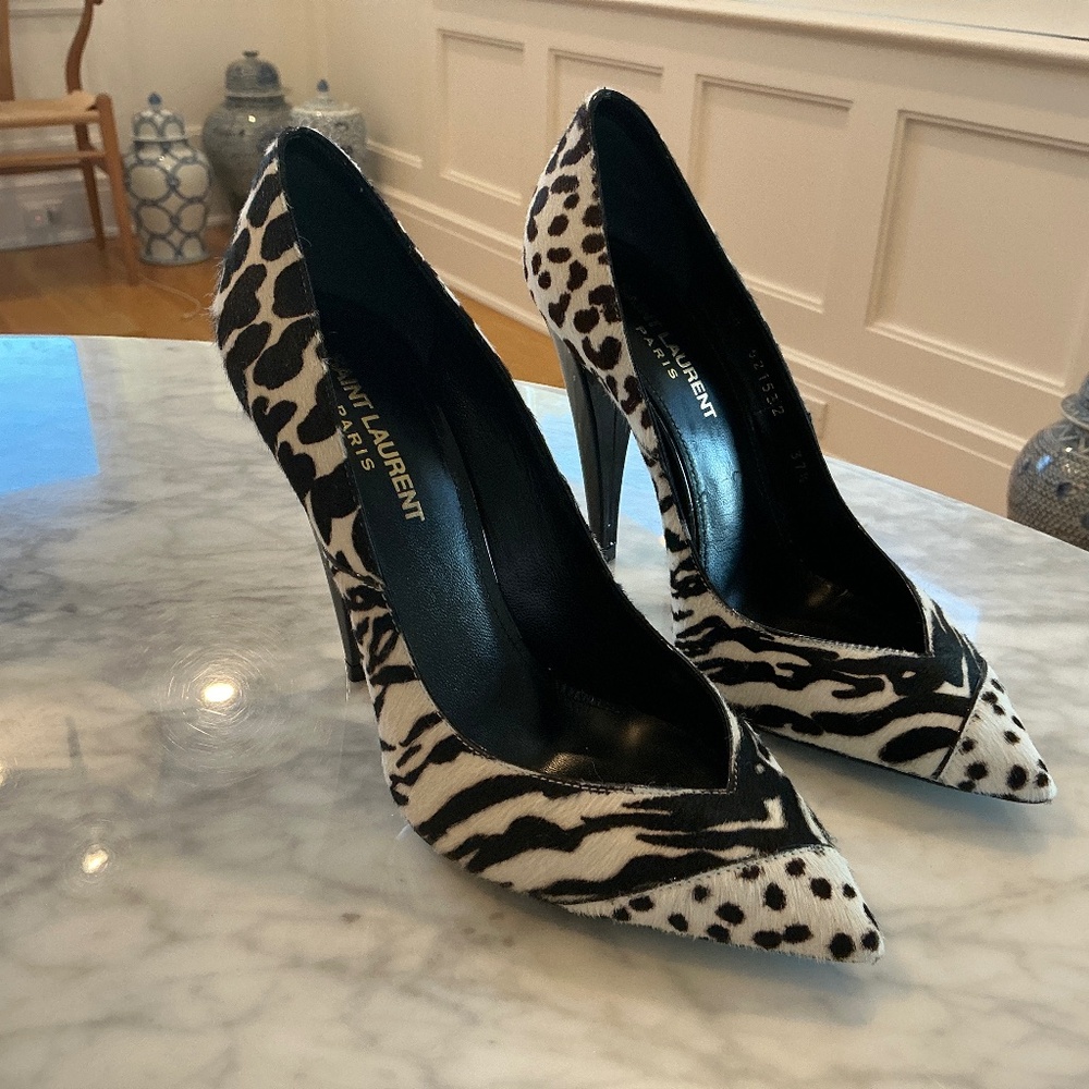 YSL pumps, animal print, 37.5
